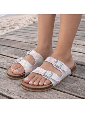 Girls Double-Buckle Slide Sandals NWOT
